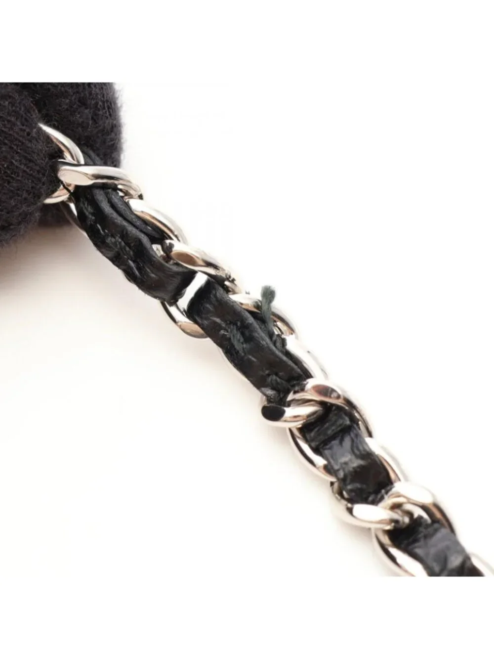 Chanel Shoulder Bag Quilted Black Caviar Leather Chain Wallet